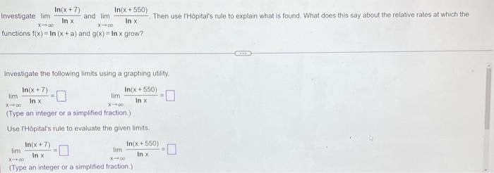 In X 550 In X Investigate Lim In X 7 In X And Lim X X 0 Functions F X In X A And G X In X Grow Investigate 1