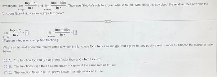 Investigate Lim In X 7 In X In X 7 In X And Lim In X 550 In X X 00 X 80 Functions F X In X A And G X In X Gr 1
