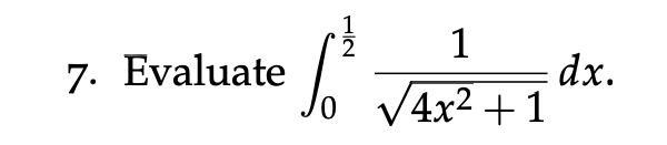 Evaluate Using Trig Substitution 1