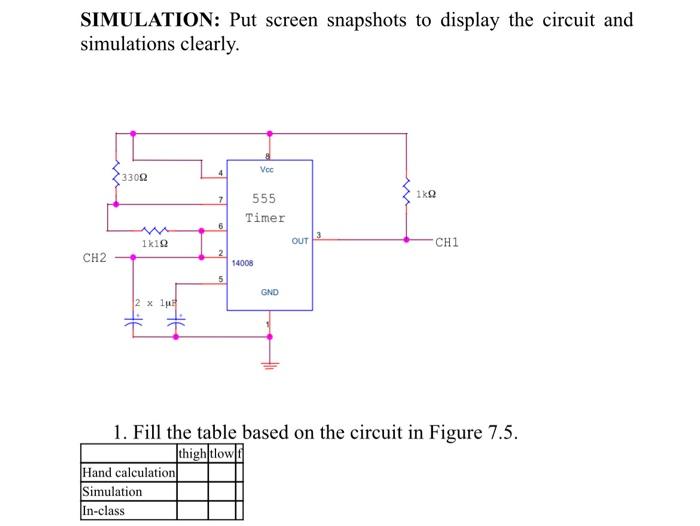 Simulation Put Screen Snapshots To Display The Circuit And Simulations Clearly 4 Voc 33002 1k2 7 555 Timer 6 1k12 Out 1