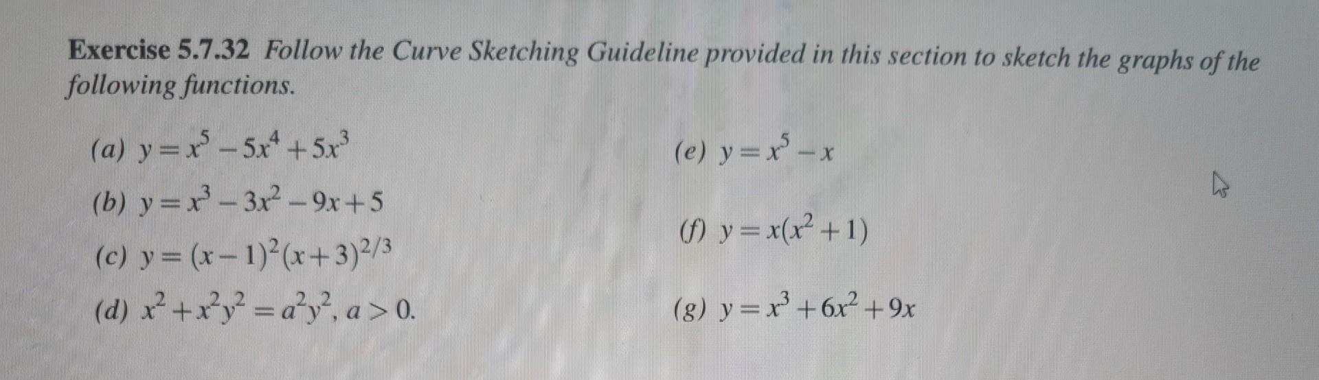 Exercise 5 7 32 Follow The Curve Sketching Guideline Provided In This Section To Sketch The Graphs Of The Following Func 1