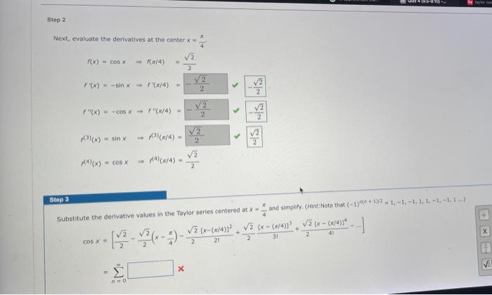 Tutorial Exercise Use The Definition Of Taylor Series To Find The Taylor Series Centered At C For The Function F X 2