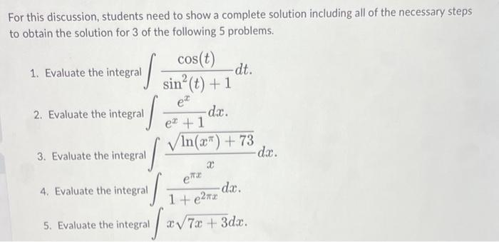 For This Discussion Students Need To Show A Complete Solution Including All Of The Necessary Steps To Obtain The Soluti 1