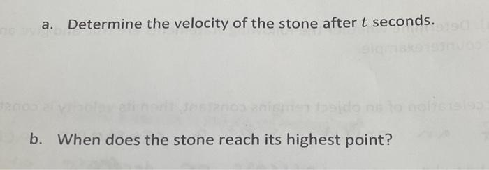 Suppose The Stone Is Thrown Vertically Upwards From The Edge Of A Cliff On Earth With An Initial Velocity Of 19 6 M S Fr 1