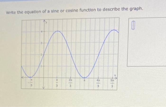 Write The Equation Of A Sine Or Cosine Function To Describe The Graph What Film W Sit 2x 4x Sm 0 1