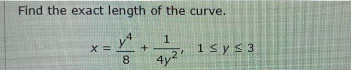 Find The Exact Area Of The Surface Obtained By Rotating The Curve About The X Axis 4x Y 8 2 X 5 The Given Curve 3
