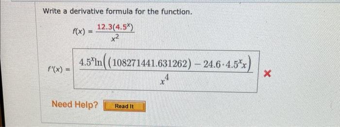 Write A Derivative Formula For The Function F X 12 3 4 5 X 4 5 In 108271441 631262 24 6 4 5 F X Need Hel 1