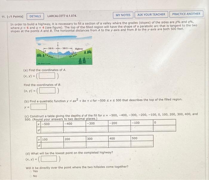 11 1 Points Details Larcalcet7 4 1 074 My Notes Ask Your Teacher Practice Another In Order To Build A Highway It 1