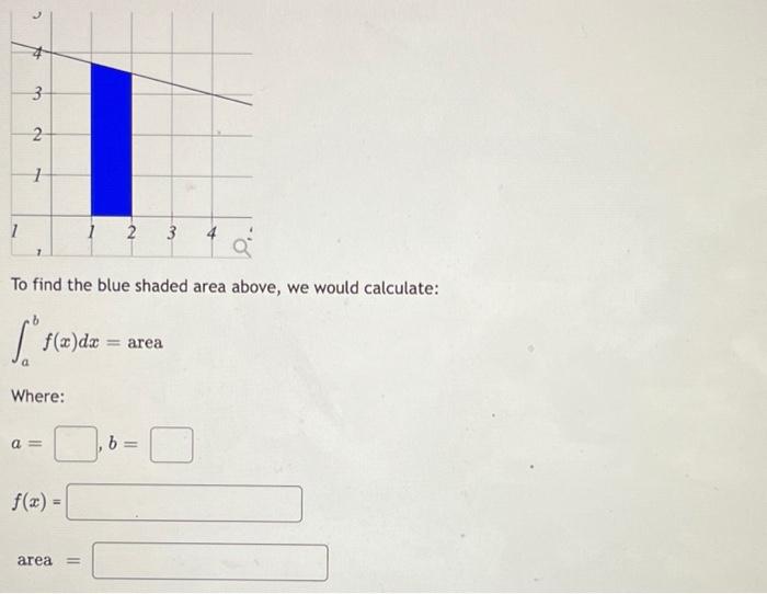 1 C 7 3 On 2 1 To Find The Blue Shaded Area Above We Would Calculate F X Dx Where A F X Dx Area 2 3 F X A 1