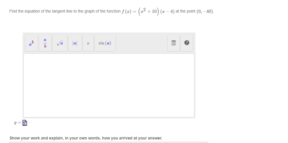 Find The Equation Of The Tangent Line To The Graph Of The Function F X X2 10 X 4 Fx X2 10x 4 At The Point 0 40 Pho 1