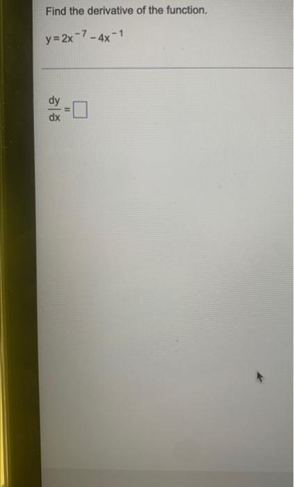 Find The Derivative Of The Function 5 F X 11x 8x1 5 F X X Help Me Solve This View An Example Find The Derivat 2