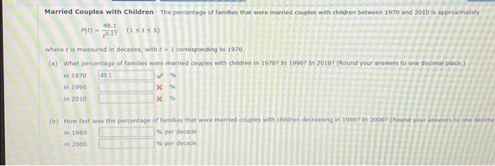 Married Couples With Children The Percentage Of Families That Were Married Couples With Children Between 1970 And 2010 I 1