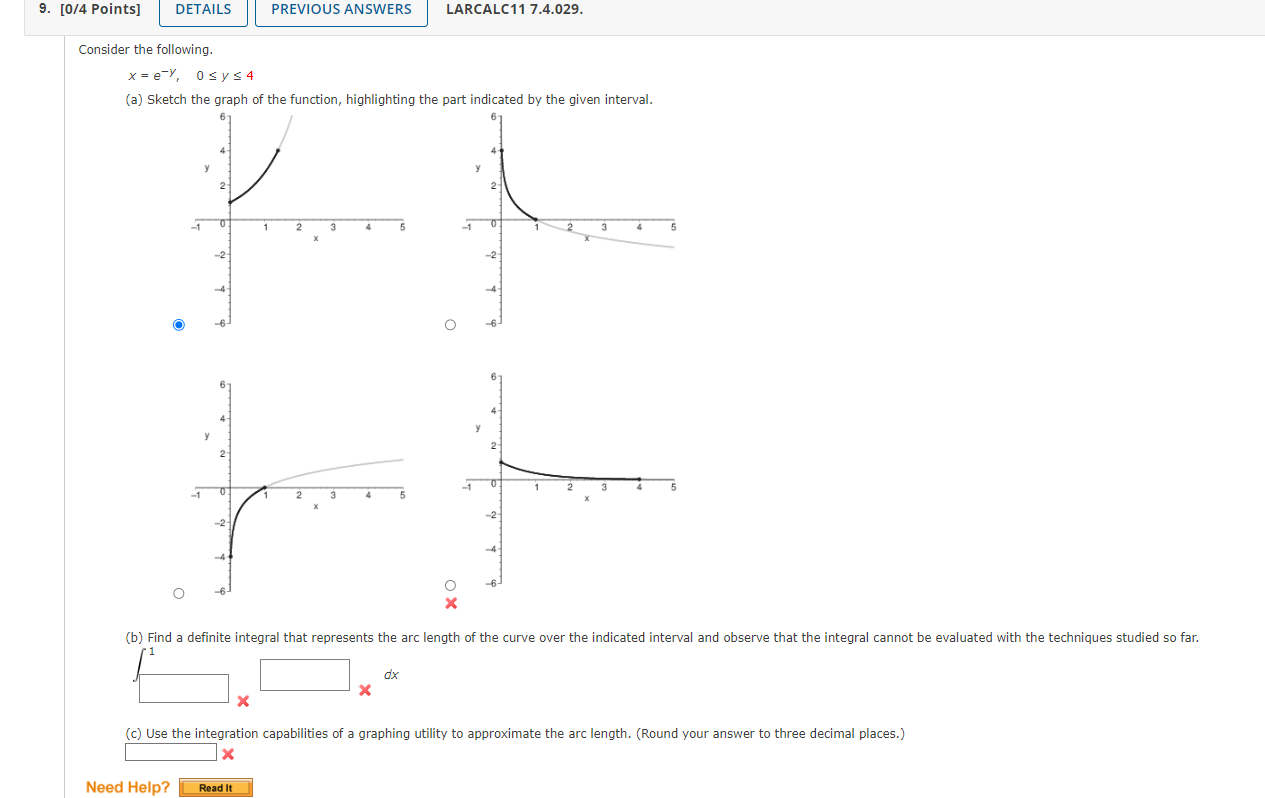 9 0 4 Points Details Consider The Following X Ey 0 Y 4 A Sketch The Graph Of The Function Highlighting The Pa 1