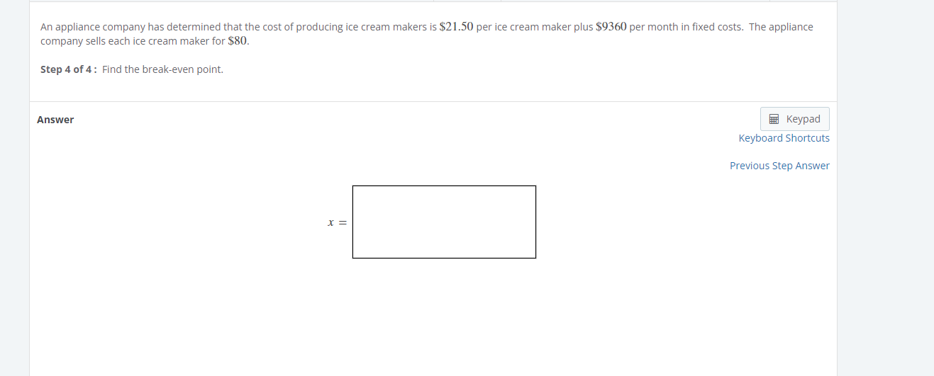 An Appliance Company Has Determined That The Cost Of Producing Ice Cream Makers Is 21 50 Per Ice Cream Maker Plus 9360 1