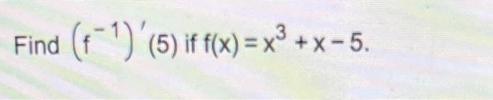 Find F 5 If F X X X 5 1
