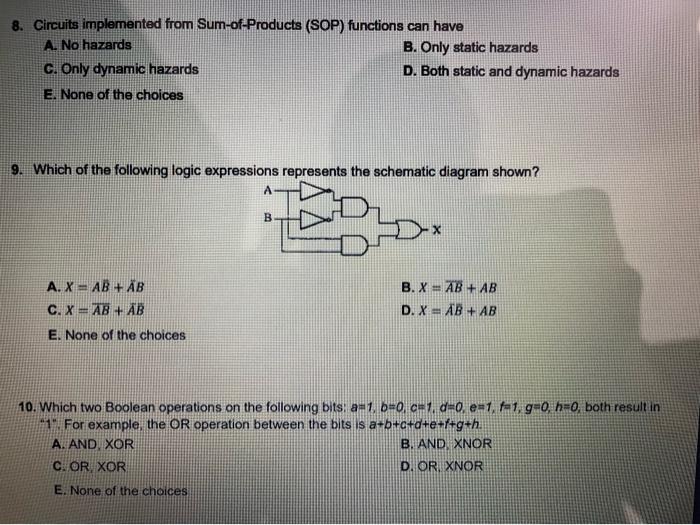5 Which Statements Is False With Respect To Hazards A Cannot Occur Without The Variable And Its Compliment Being In T 2