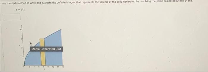 Use The Shell Method To Write And Evaluate The Definite Integral That Represents The Volume Of The Solid Generated By Re 1