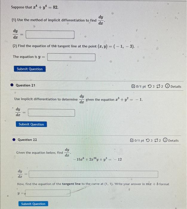Suppose That Z Y 82 Dy 1 Use The Method Of Implicit Differentiation To Find Dz Dy If Dr 2 Find The Equation Of 1