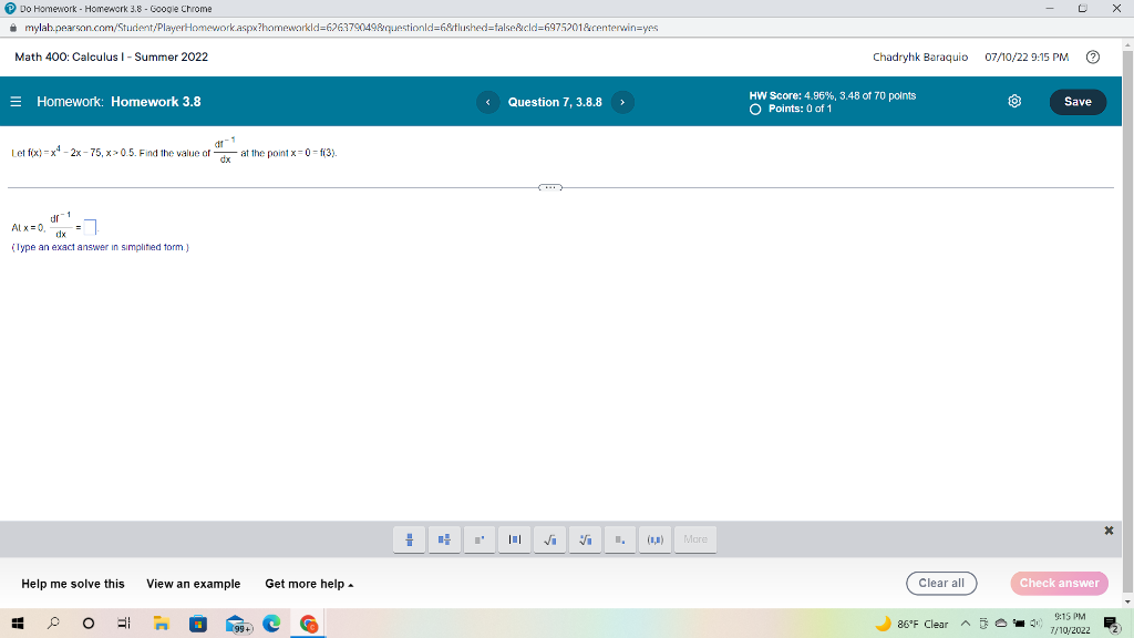 Do Homework Homework 3 8 Google Chrome Mylab Pearson Com Student Playerhomework Aspx Homeworkid 6263790498question 1