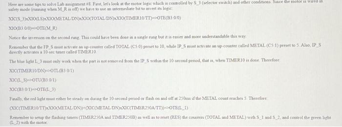 Here Are Some Tips To Solve Lab Assignment Fust Let S Look At The Motor Logie Which Is Controlled By S 3 Selector Swit 1