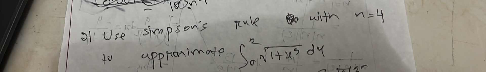 211 Use Simpson S Tu Approximate Rule En With N 4 Ham 2 So Vitus Dy 35 1