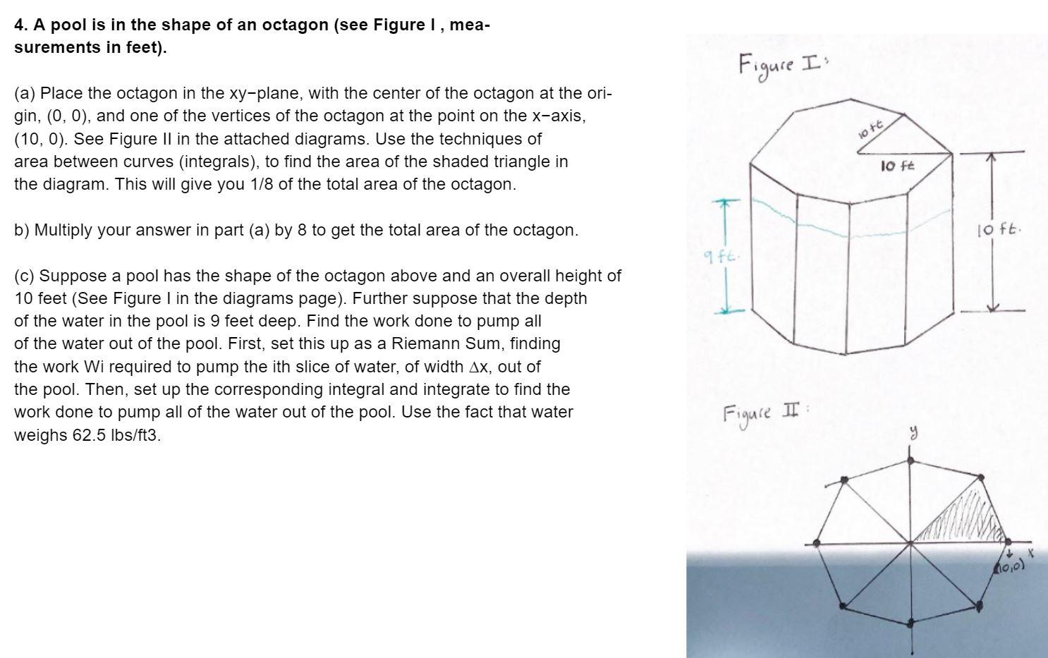 4 A Pool Is In The Shape Of An Octagon See Figure I Mea Surements In Feet A Place The Octagon In The Xy Plane W 1