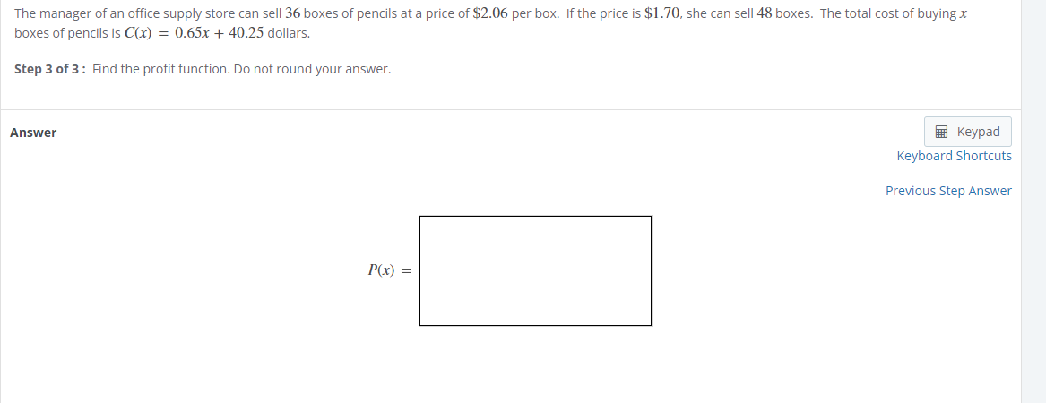 The Manager Of An Office Supply Store Can Sell 36 Boxes Of Pencils At A Price Of 2 06 Per Box If The Price Is 1 70 S 1