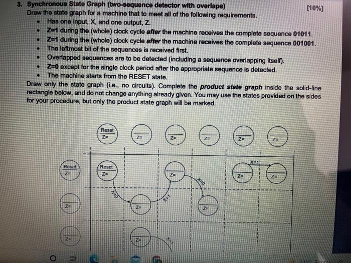 3 Synchronous State Graph Two Sequence Detector With Overlaps 10 Draw The State Graph For A Machine That To Meet A 1