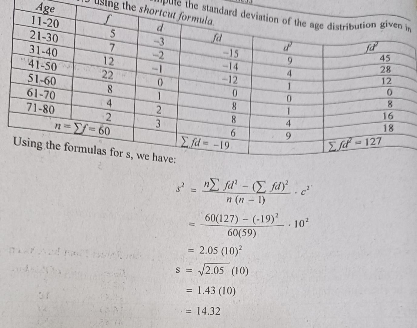 84 Chap 4 Measures Of Dispersion And Skewness 4 Find The Standard Deviation And The Variance Using The 2 Methods With 3