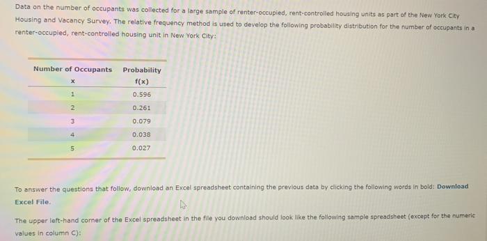 Data On The Number Of Occupants Was Collected For A Large Sample Of Renter Occupied Rent Controlled Housing Units As Pa 2