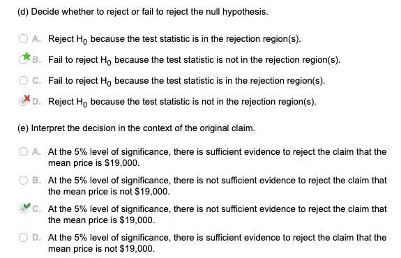 A Used Car Dealer Says That The Mean Price Of A Three Year Old Sports Utility Vehicle Is 21 000 You Suspect This Claim 3