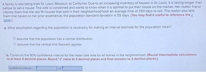 A Family Is Relocating From St Louis Missouri To California Due To An Increasing Inventory Of Houses In St Louis I 1