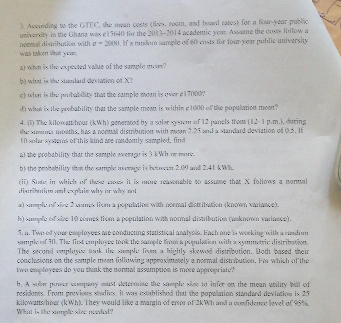 3 According To The Gtec The Mean Costs Fees Room And Board Rates For A Four Year Public University In The Ghana Wa 1