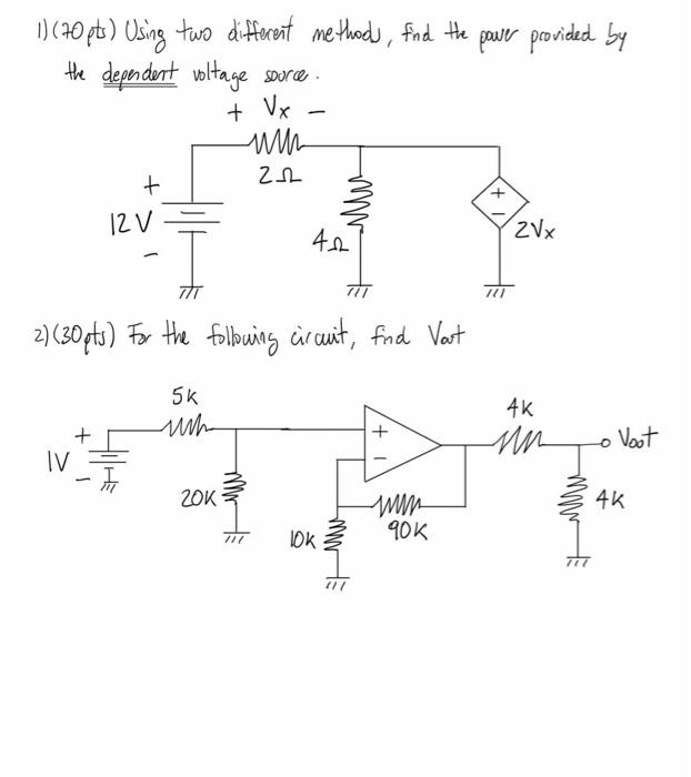For The Following Circuit Find Vart 1