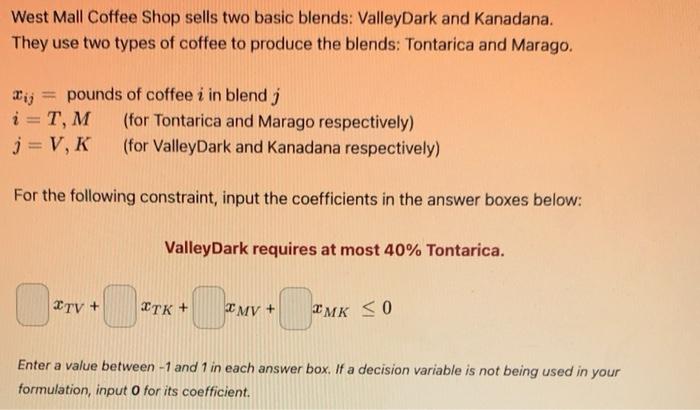 West Mall Coffee Shop Sells Two Basic Blends Valleydark And Kanadana They Use Two Types Of Coffee To Produce The Blend 1