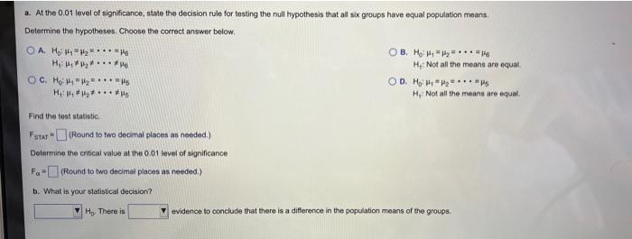 The Anova Summary Table For An Experiment With Six Groups With Five Values In Each Group Is Shown To The Night Comple 2