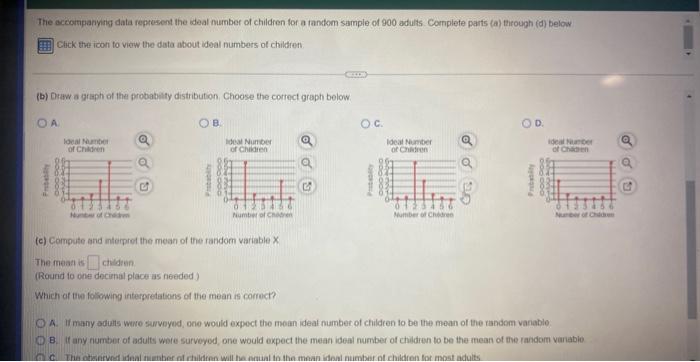 The Accompanying Data Represent The Ideal Number Of Children For A Random Sample Of 900 Adults Complete Parts A Throu 3