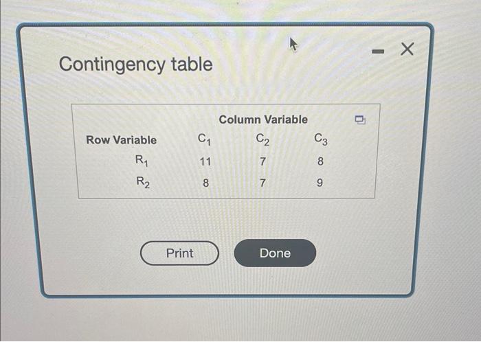 Following Contingency Table Of Observed Frequencies Complete Parts A Through D Below Click The Icon To View The Contin 2