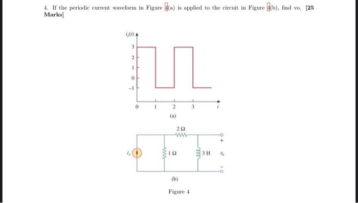 4 If The Periodic Current Waveform In Figure 8 A Is Applied To The Circuit In Figure 8 Find Vo 25 Marks 1104 3 2 1