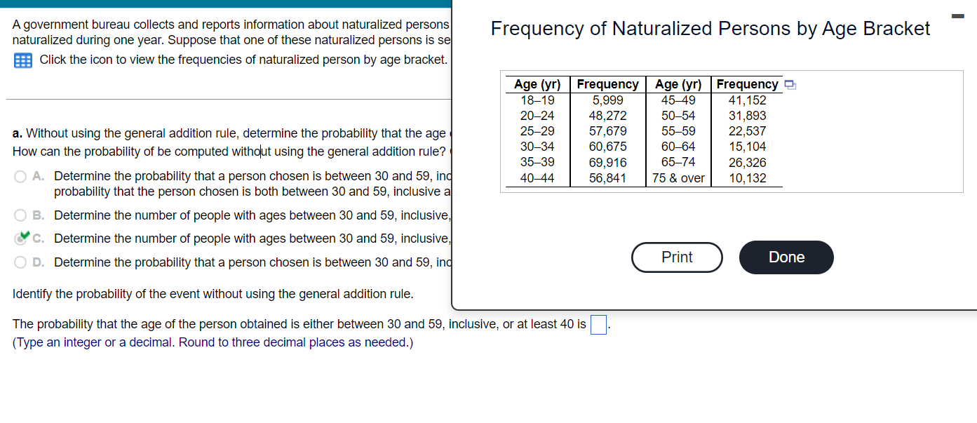 A Government Bureau Collects And Reports Information About Naturalized Persons Naturalized During One Year Suppose That 1