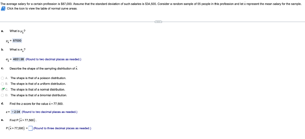 The Average Salary For A Certain Profession Is 87 000 Assume That The Standard Deviation Of Such Salaries Is 34 500 1