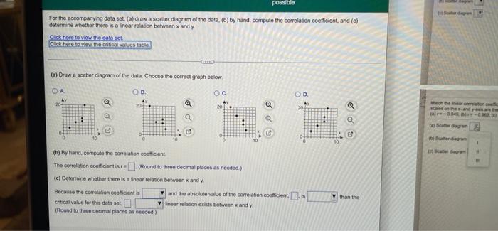 For The Accompanying Data Set A Draw A Scatter Diagram Of The Data B By Hand Compute The Correlation Coefficient 5
