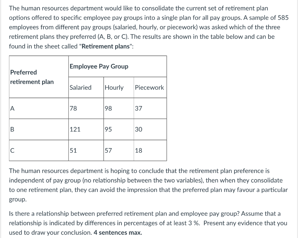 The Human Resources Department Would Like To Consolidate The Current Set Of Retirement Plan Options Offered To Specific 1