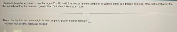 Homework Homework 3 Question 63 5 4 31 T Part 1 Of 2 The Probability Is Round To Four Decimal Places As Needed Hw Sc 2