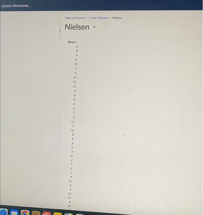 Lenovo Recomme Al Table Of Contents Some Datasets Nielsen Nielsen Hours 10 11 13 9 14 7 6 13 10 12 5 6 5 5 7 4 12 6 1