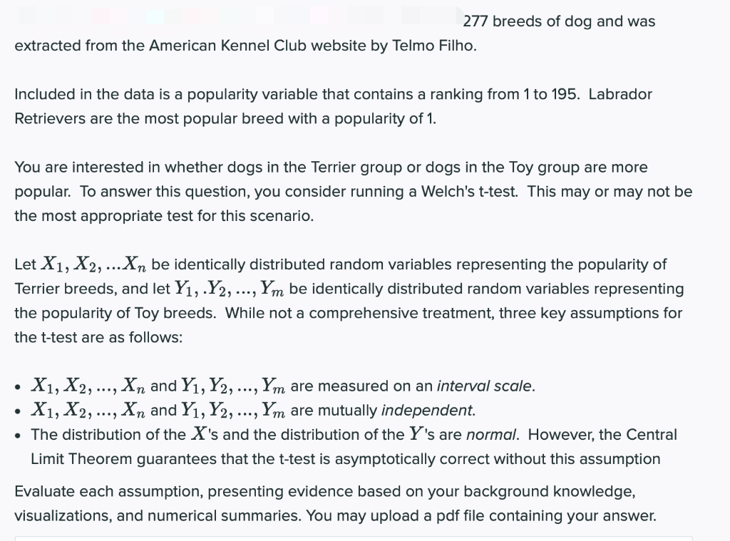 277 Breeds Of Dog And Was Extracted From The American Kennel Club Website By Telmo Filho Included In The Data Is A Popu 1
