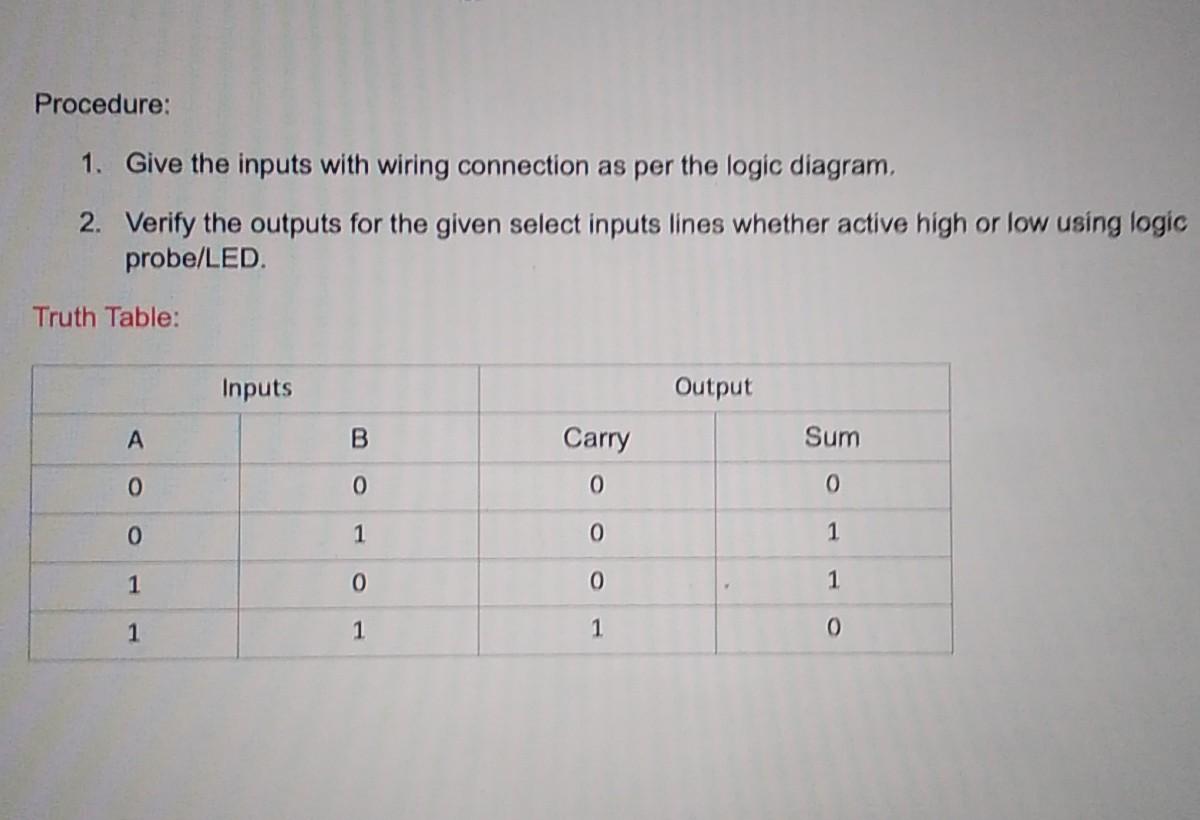 Experiment Study Of Half Adder And Full Adder Logic Circuit Half Adder 1 What The Aim For Half Adder Logic Circuit 2