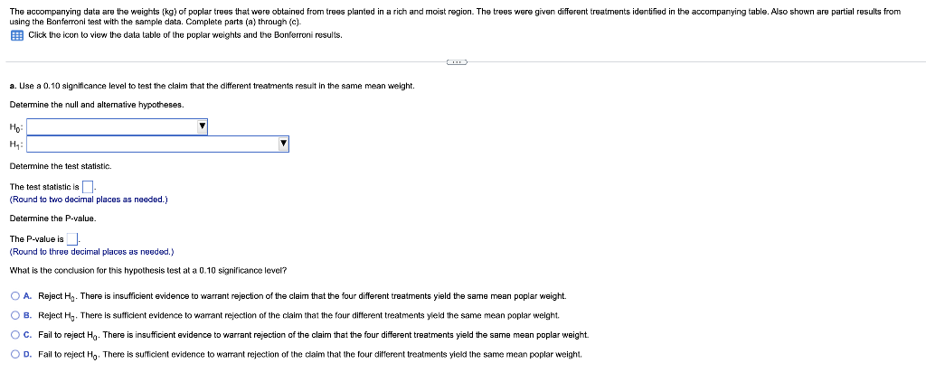 The Accompanying Data Are The Weights Kg Of Poplar Trees That Were Obtained From Trees Planted In A Rich And Moist Reg 1