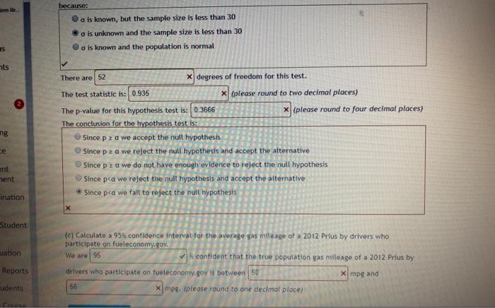 The Test Statistic Is Please Round To Two Decimal Places The P Value For This Hypothesis Test Is Round To Four 2