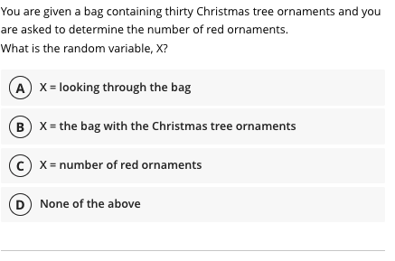 You Are Given A Bag Containing Thirty Christmas Tree Ornaments And You Are Asked To Determine The Number Of Red Ornament 1